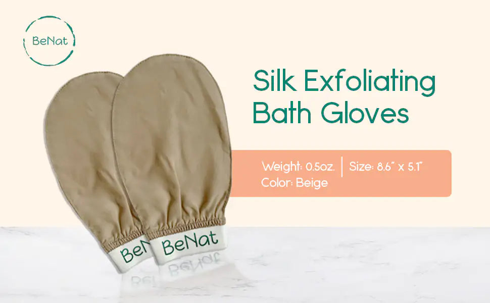Silk Exfoliating Bath Gloves - Smooth & Renew Skin