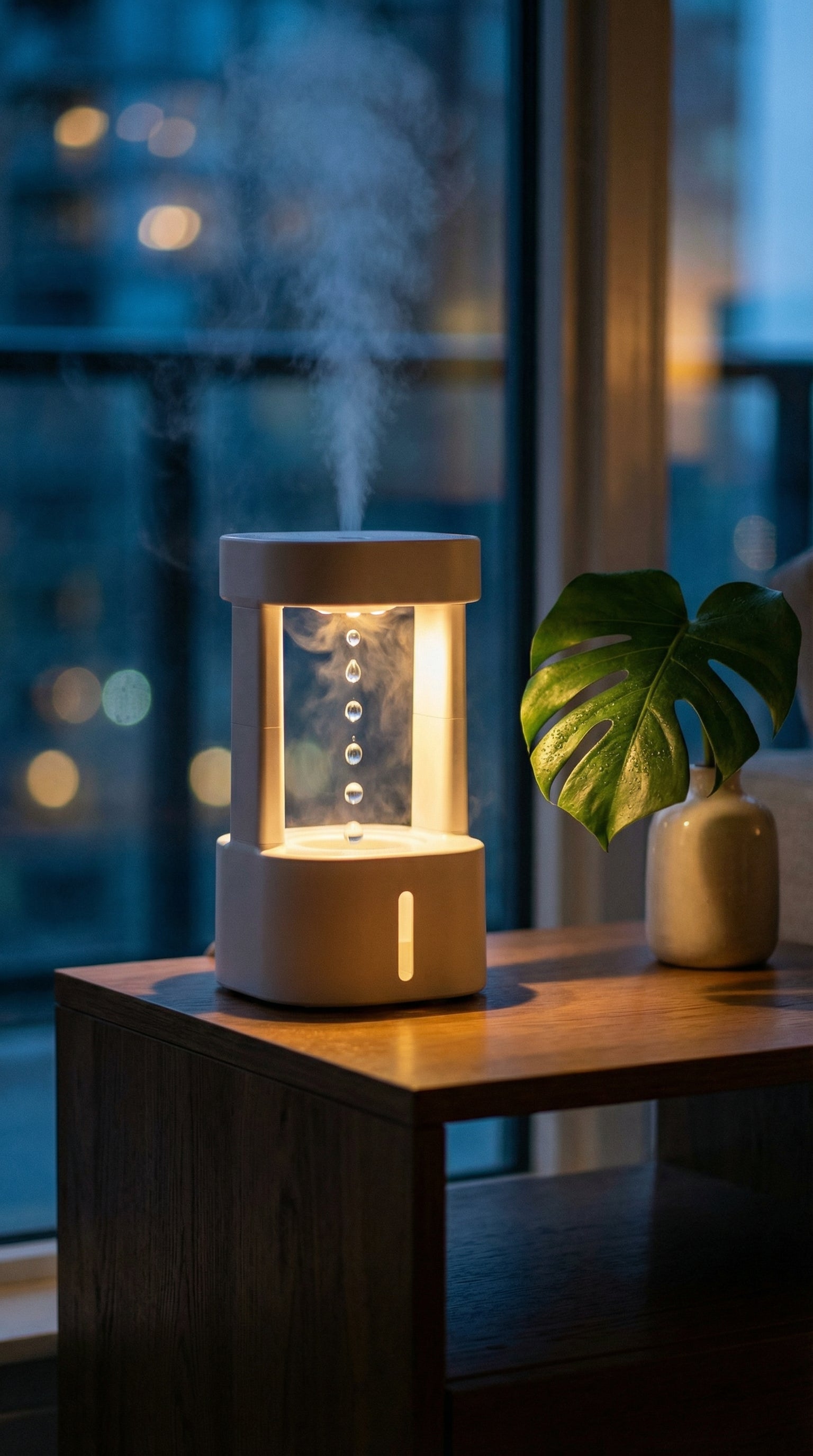 Anti-Gravity Water Drop Humidifier — Relaxing Mist & Air Purifier