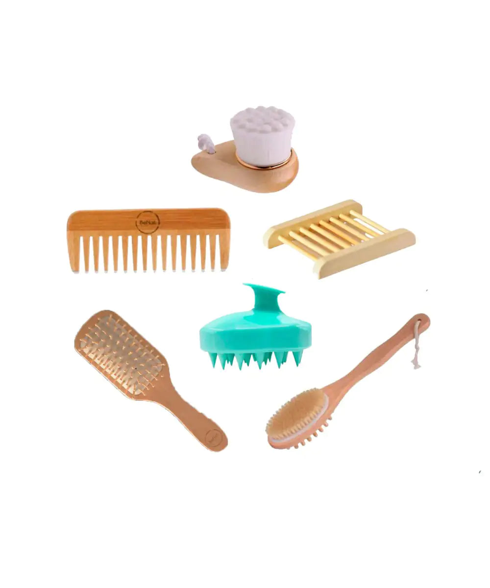 GlowCare Bamboo Bath Essentials Set — 6-Piece Self-Care Spa Kit ✨